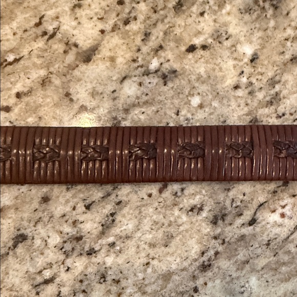 Brighton Woven Brown Leather Belt with Silver Buckle - Picture 5 of 7